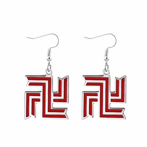 Wholesale personalized red enamel logo earrings made to order suppliers custom fashion stainless steel earrings manufacturers and makers